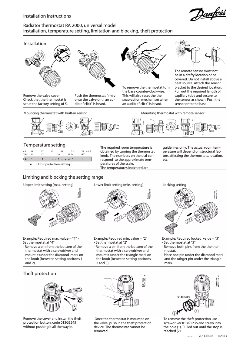 Página 1 del manual Manual de usuario Danfoss RA 2000