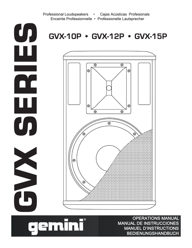 Page n°1 - Manuel utilisateur Gemini GVX-12P