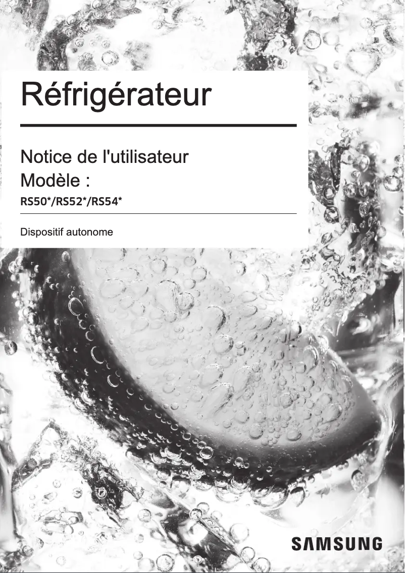 Page 1 de la notice Manuel utilisateur Samsung RS54N3003SA