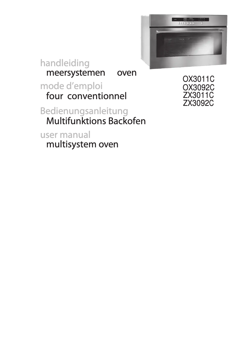Image de la première page du manuel de l'appareil ZX3011CUU