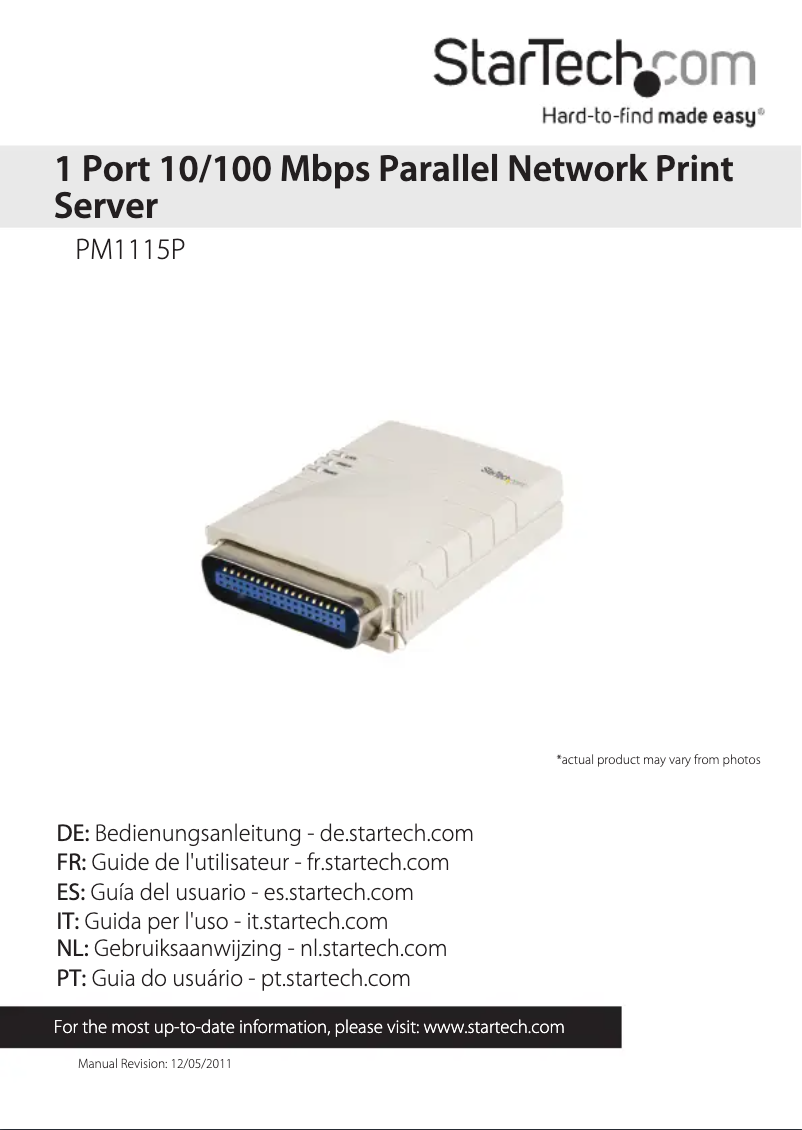 Page 1 of the manual User Manual StarTech.com PM1115P