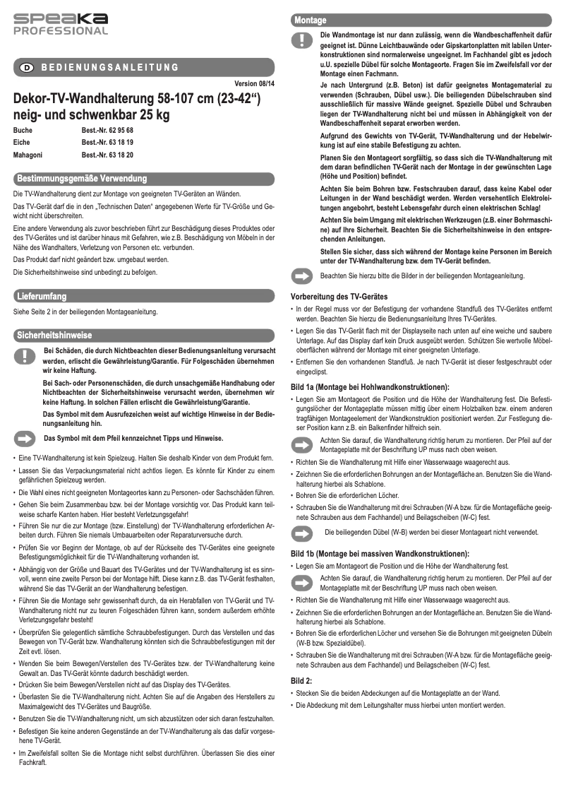 Page 1 de la notice Manuel utilisateur Speaka 631819