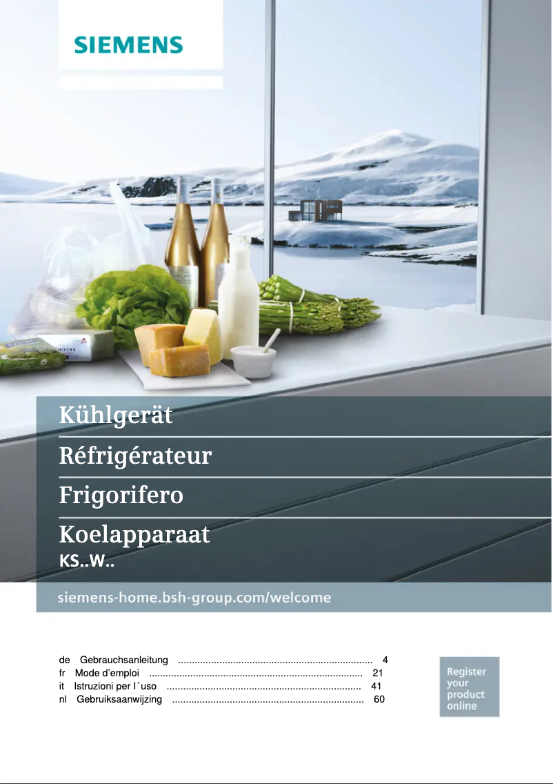 Page 1 de la notice Manuel utilisateur Siemens KS36WBI3P