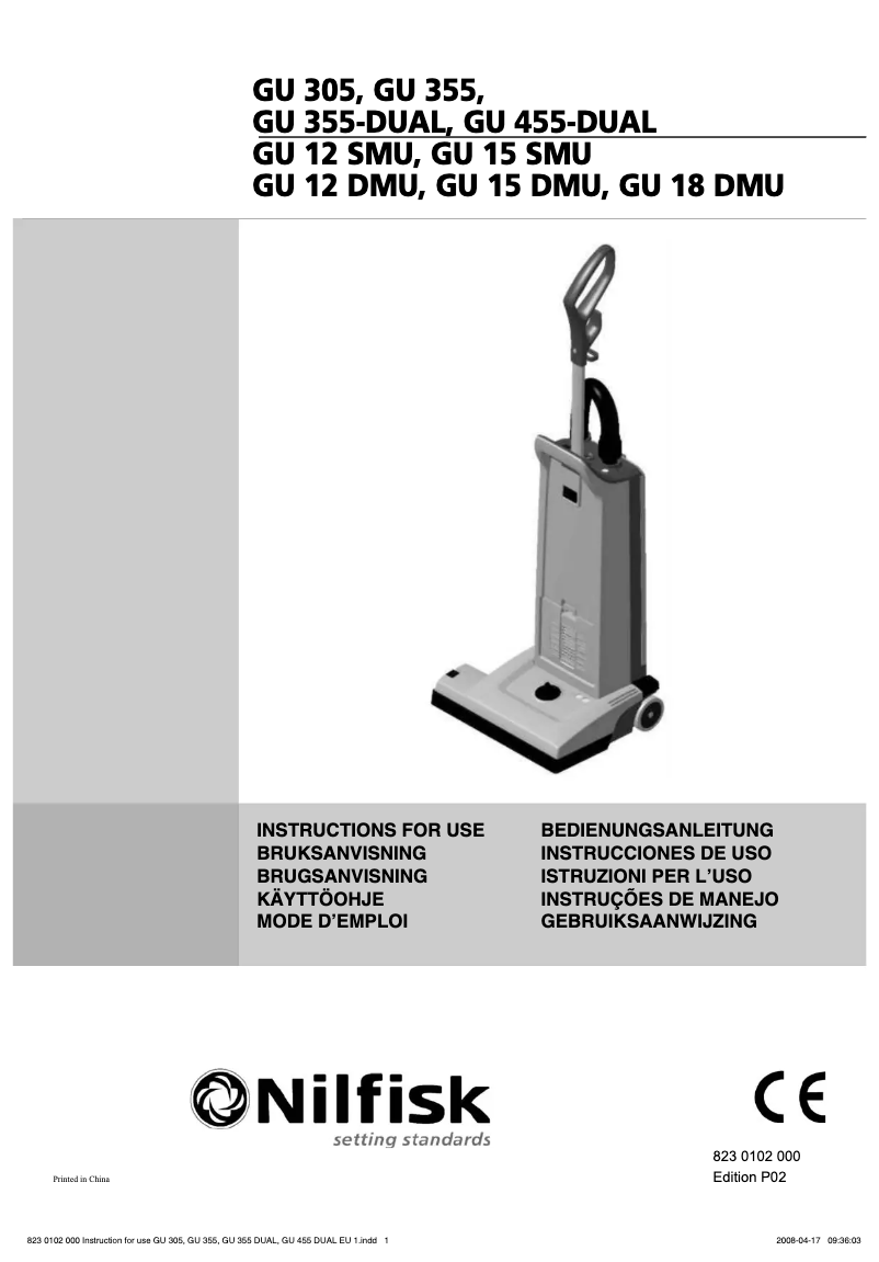 Image de la première page du manuel de l'appareil GU 455-DUAL