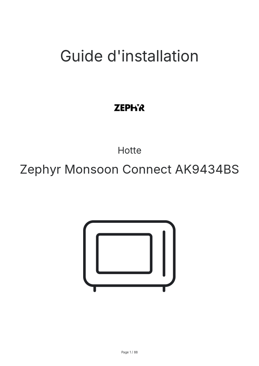 Image de la première page du manuel de l'appareil Monsoon Connect AK9434BS