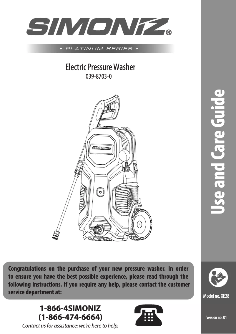 Page n°1 - Manuel utilisateur Simoniz 039-8703-0