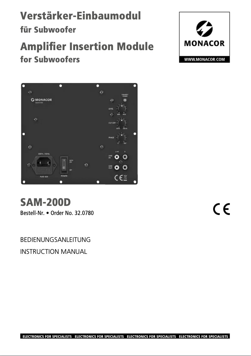 Image de la première page du manuel de l'appareil SAM-200D