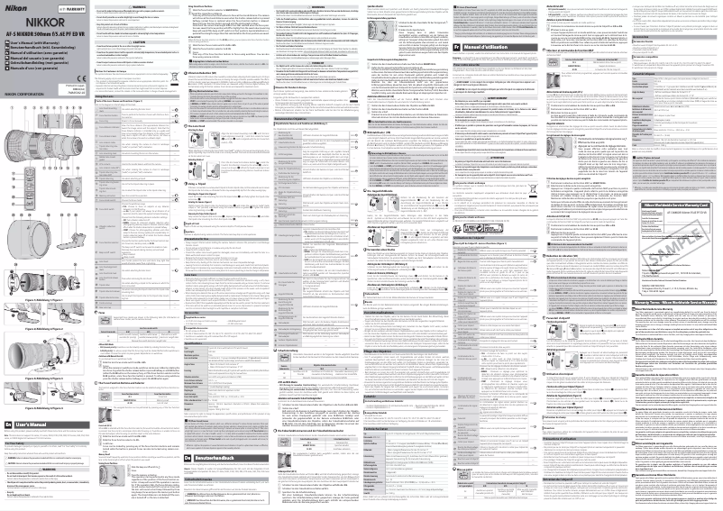 Page n°1 - Manuel utilisateur Nikon Nikkor AF-S 500mm f/5.6E PF ED VR