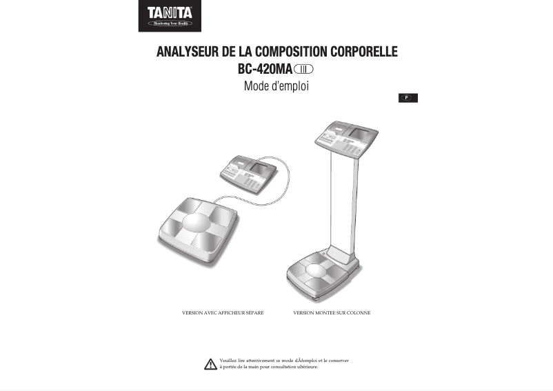 Image de la première page du manuel de l'appareil BC-420MA