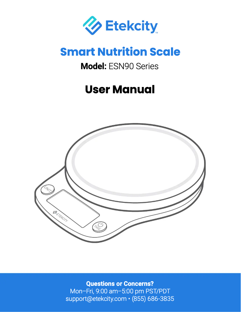 Page 1 de la notice Manuel utilisateur Etekcity ESN90