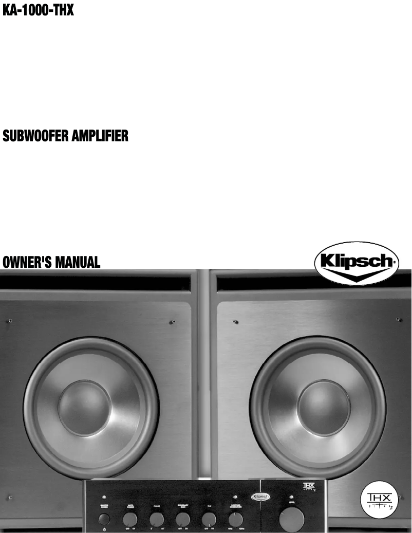Page 1 de la notice Mode d'emploi Klipsch KA-1000-THX