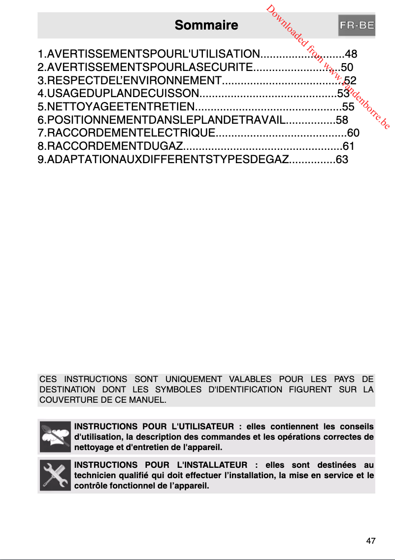 Page 1 de la notice Manuel utilisateur Smeg SR975PGH