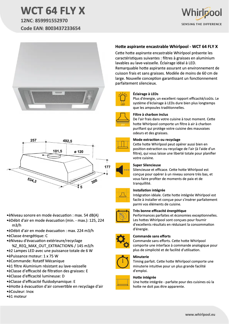 Image de la première page du manuel de l'appareil WCT 64 FLY X