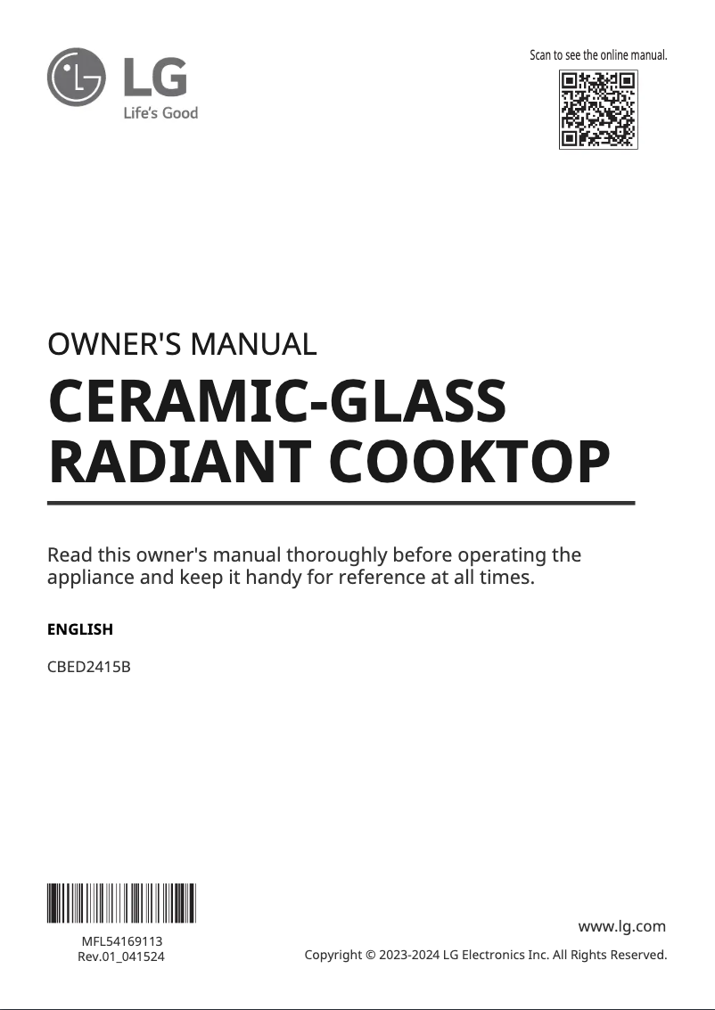 Página 1 del manual Manual de usuario LG CBED2415B