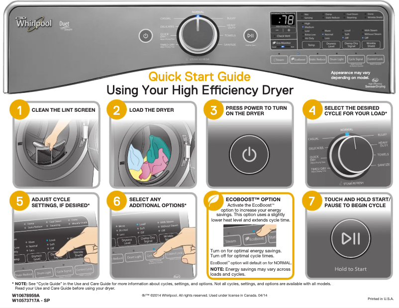 Page 1 de la notice Instructions / montage Whirlpool Duet WED87HEDC