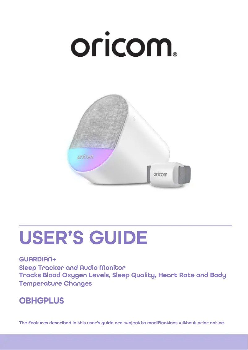 Page 1 de la notice Manuel utilisateur Oricom OBHGPLUS