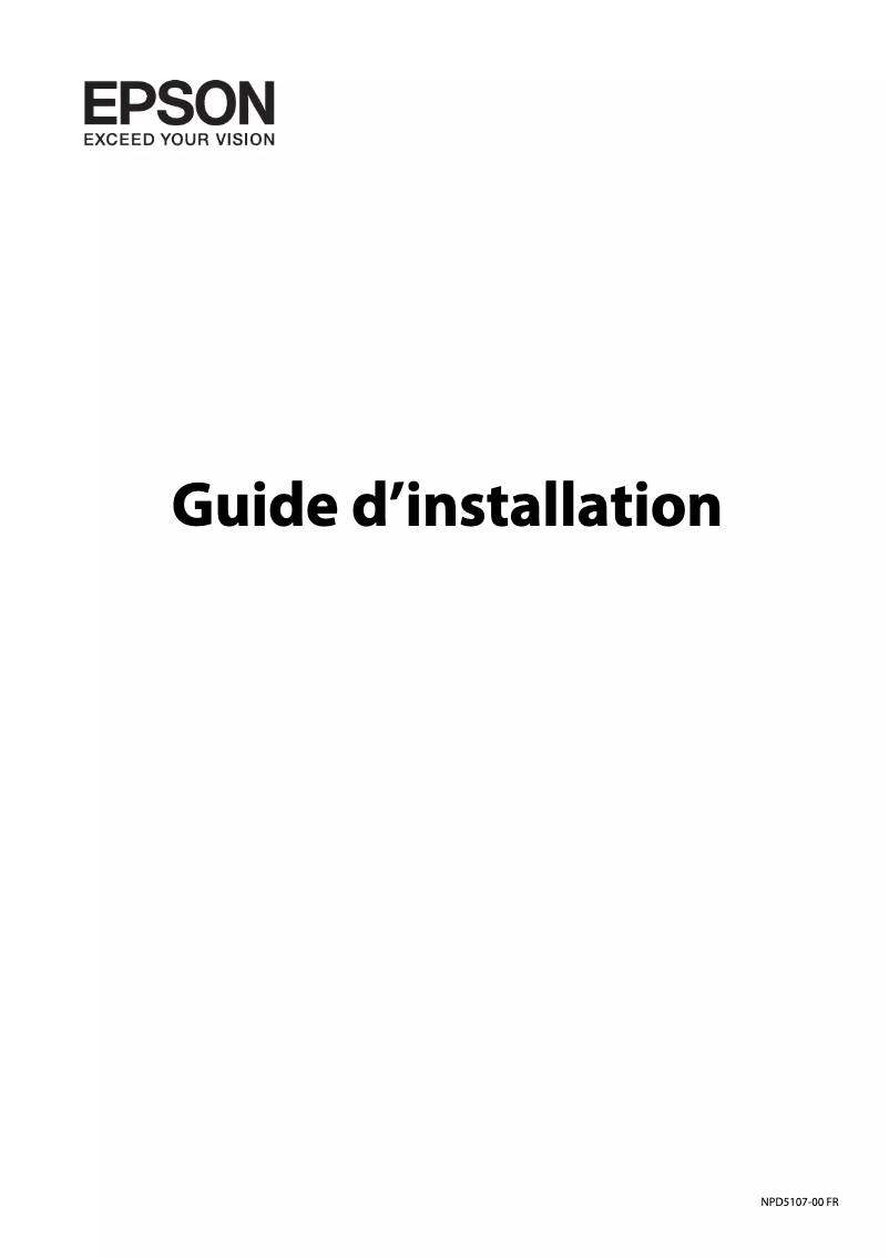 Page 1 de la notice Guide d'installation Epson EcoTank L810