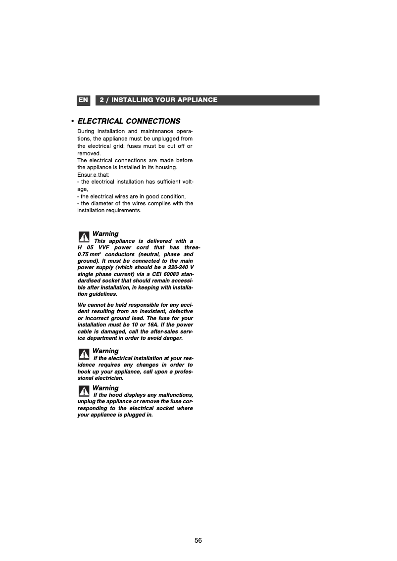 Page 1 de la notice Guide d'installation Brandt BHB6602X