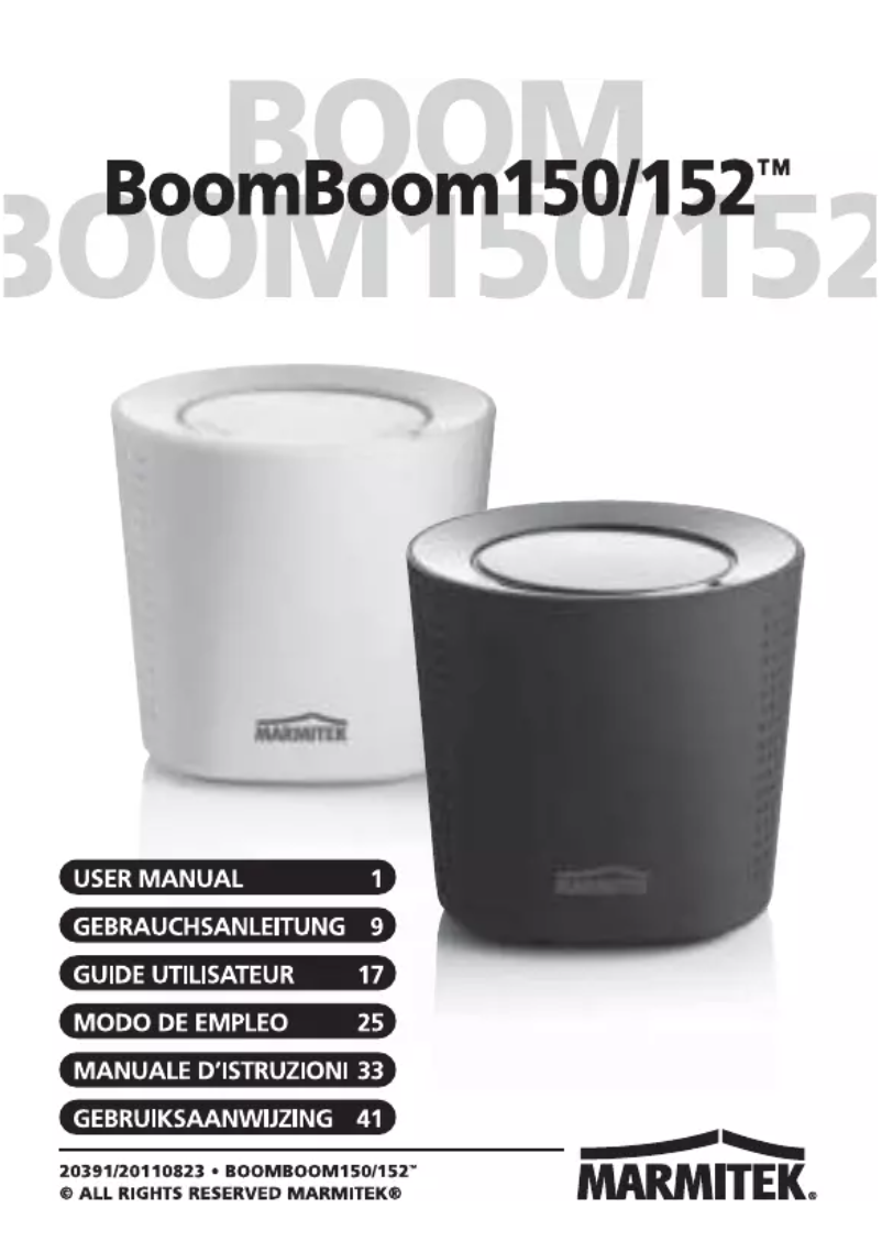 Page 1 de la notice Manuel utilisateur Marmitek BoomBoom 150