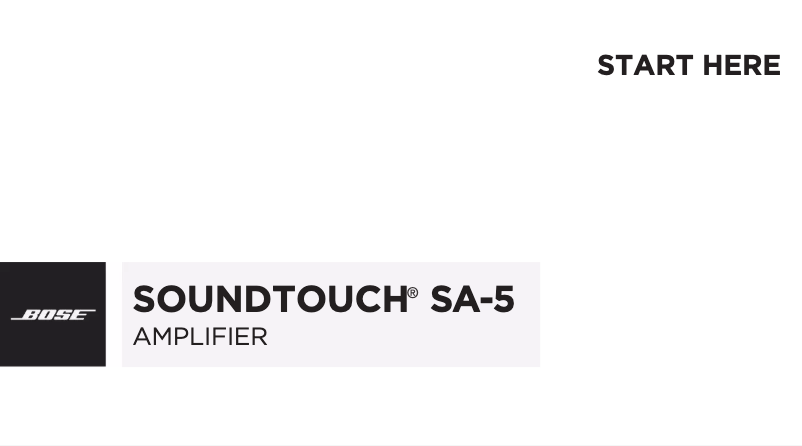 Page 1 de la notice Guide d'installation Bose SoundTouch SA-5