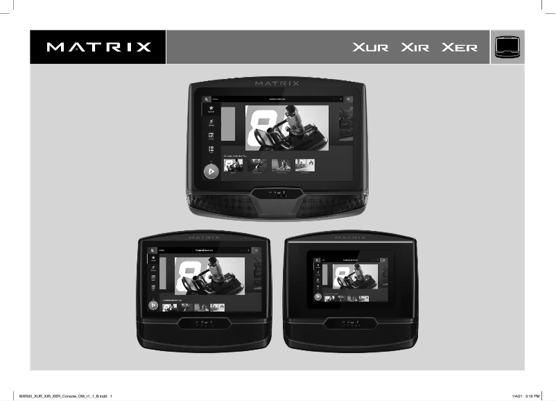 Page n°1 - Manuel utilisateur Matrix R50 XUR