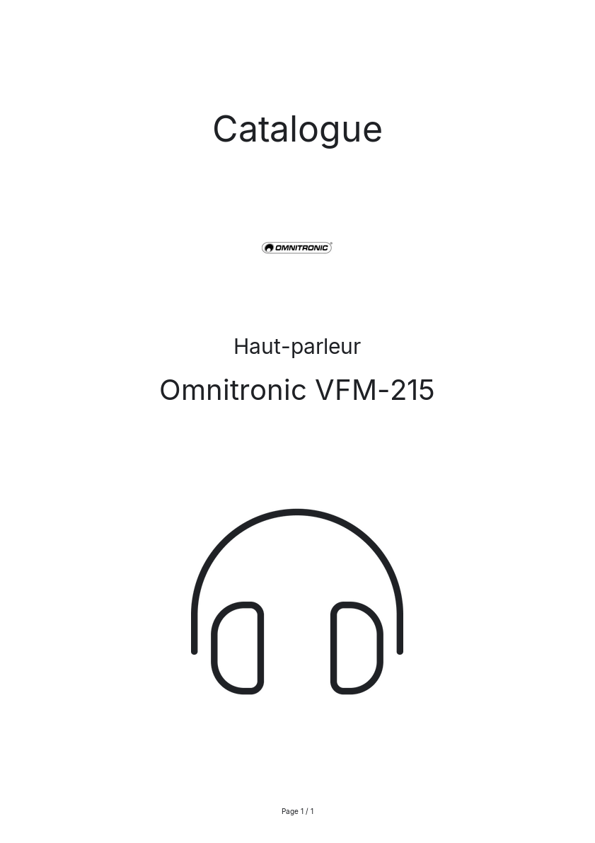 Page n°1 - Catalogue Omnitronic VFM-215