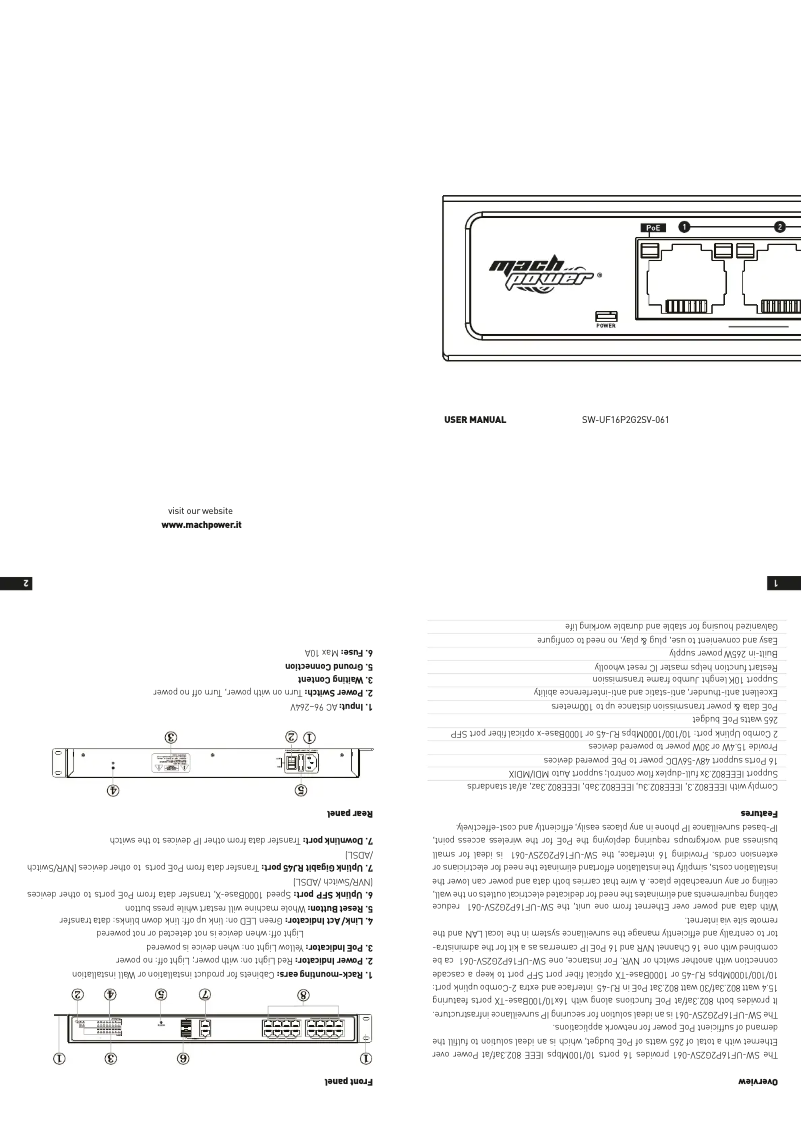 Page n°1 - Manuel utilisateur Mach Power SW-UF16P2G2SV-061