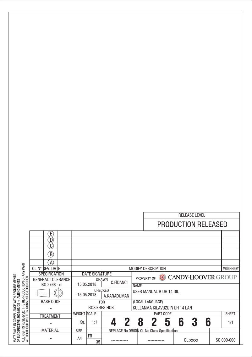 Page 1 de la notice Manuel utilisateur Rosieres RHG 6 DD MX