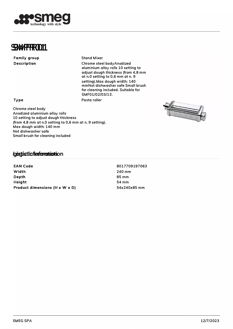 Image de la première page du manuel de l'appareil SMPR01