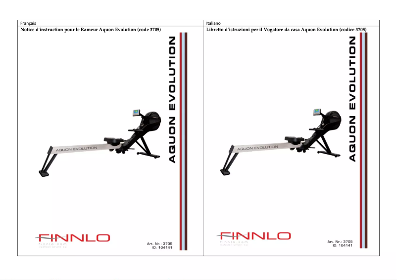 Page 1 de la notice Manuel utilisateur Finnlo Aquon Evolution