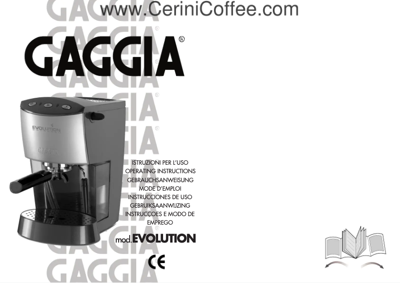 Image de la première page du manuel de l'appareil Saeco Evolution ER 157