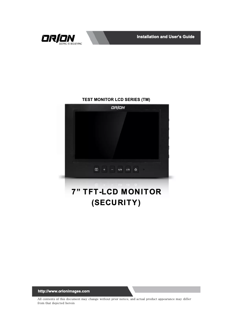 Image de la première page du manuel de l'appareil TM7