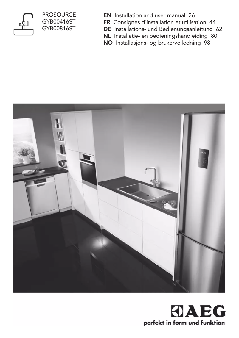Página 1 del manual Manual de usuario AEG GYB00816ST