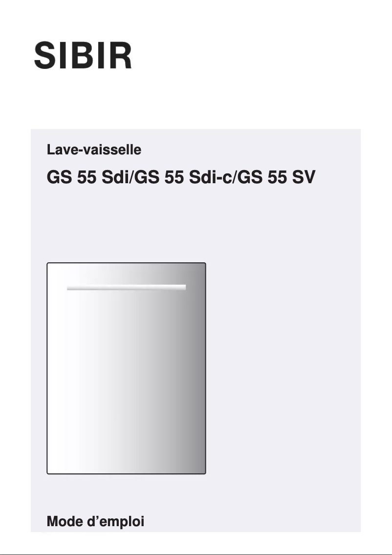 Page n°1 - Manuel utilisateur SIBIR GS 55 S D 41014 Swiss