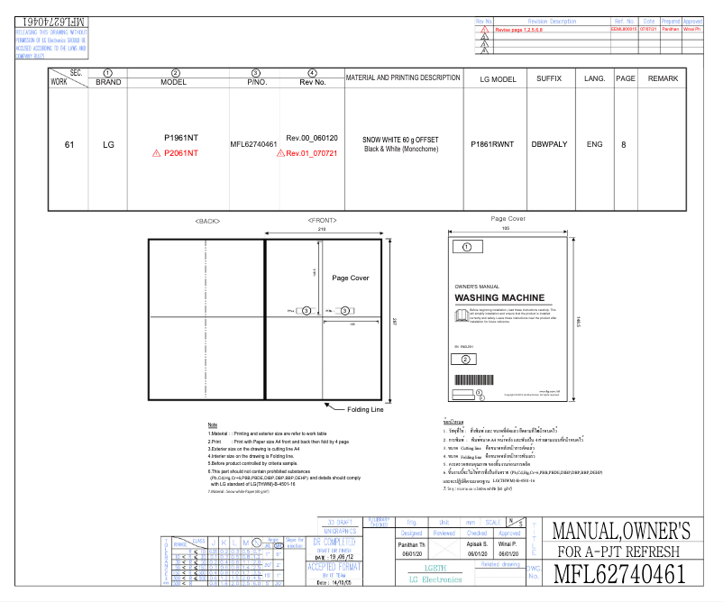 Page 1 de la notice Manuel utilisateur LG P2061NT