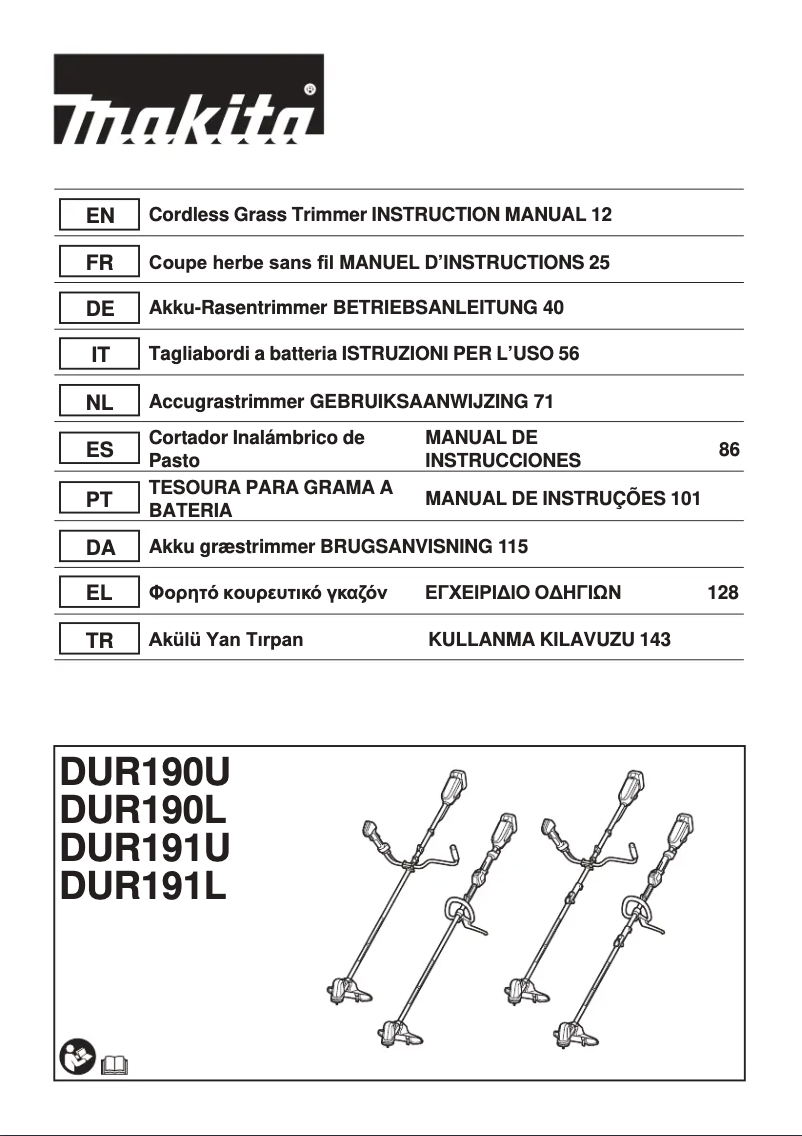 Page 1 de la notice Manuel utilisateur Makita DUR190L