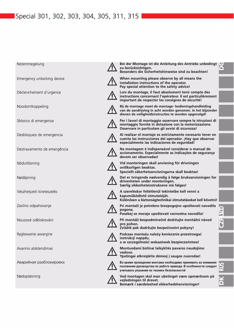 Page 1 de la notice Manuel utilisateur Marantec Special 303