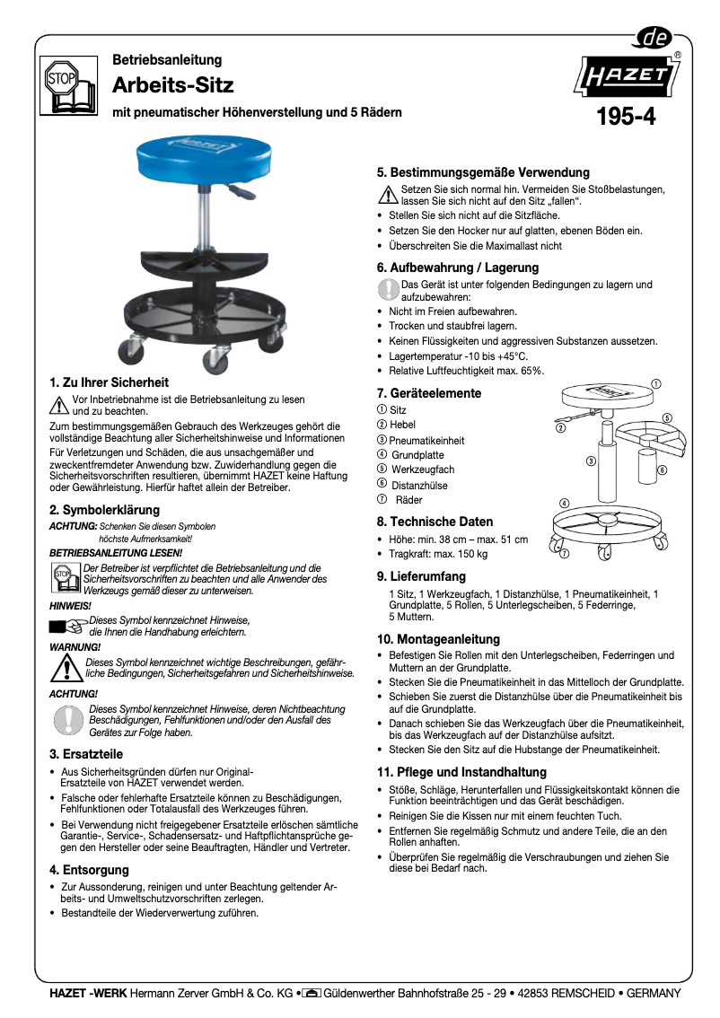 Página 1 del manual Manual de usuario Hazet 195-4