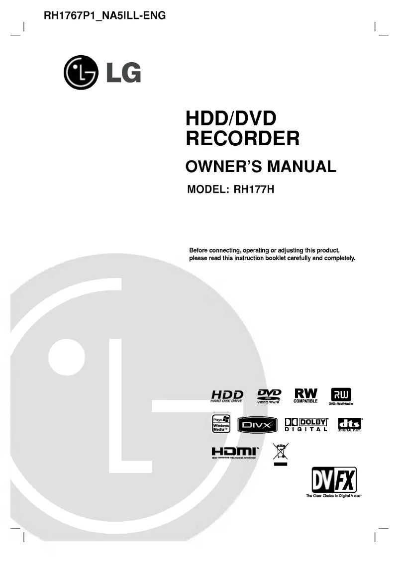 Page n°1 - Manuel utilisateur LG RH1767P1