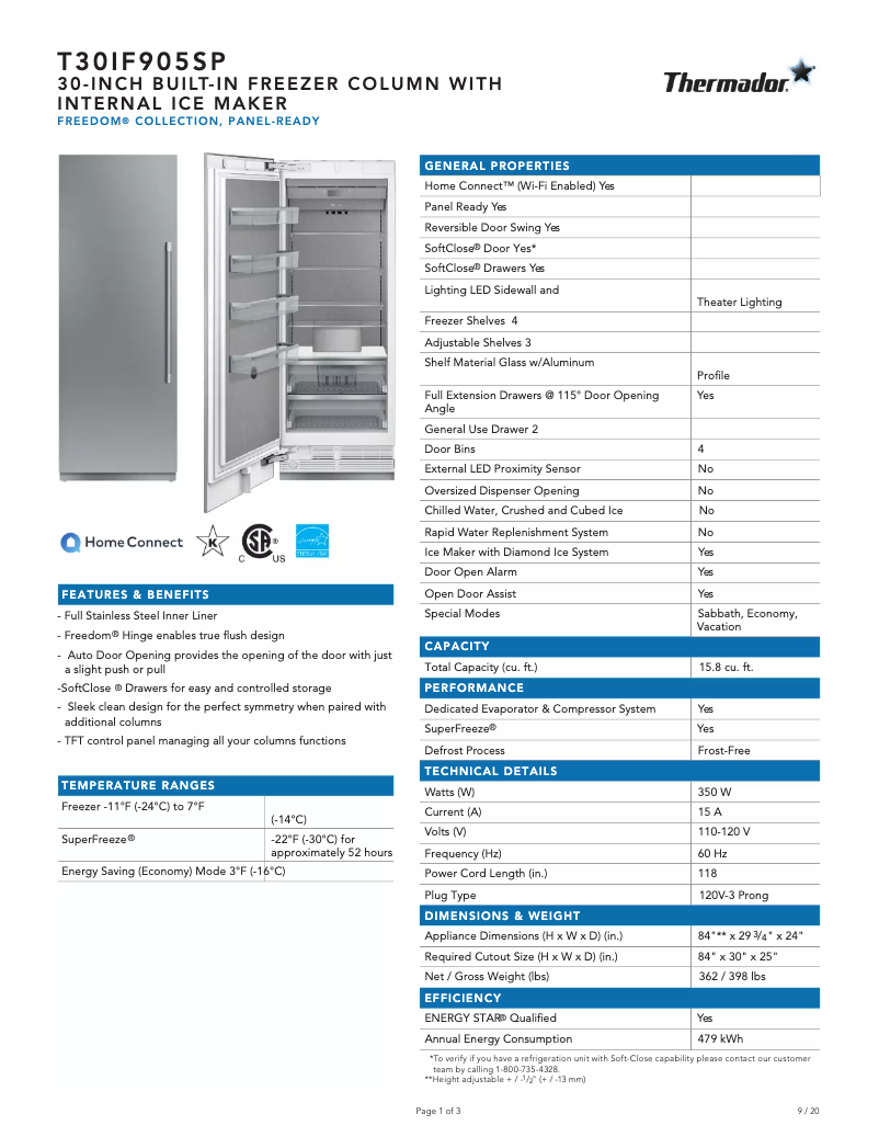 Image de la première page du manuel de l'appareil T30IF905SP