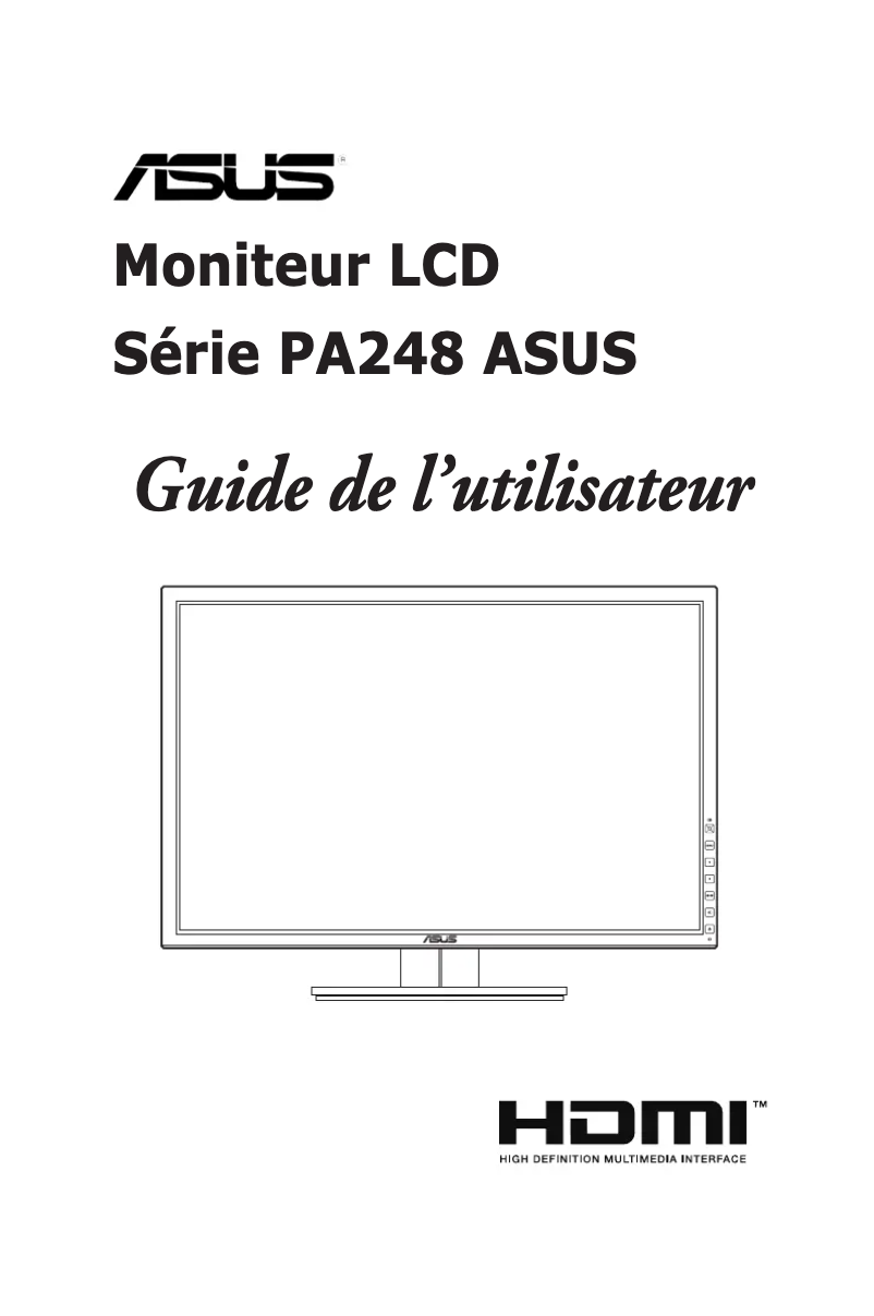 Page 1 de la notice Manuel utilisateur Asus ProArt PA248QJ