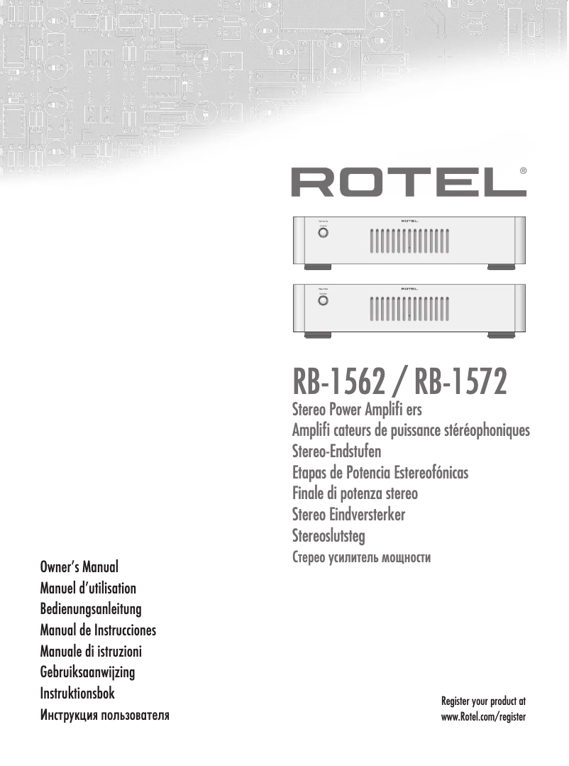 Image de la première page du manuel de l'appareil RB-1572 V2