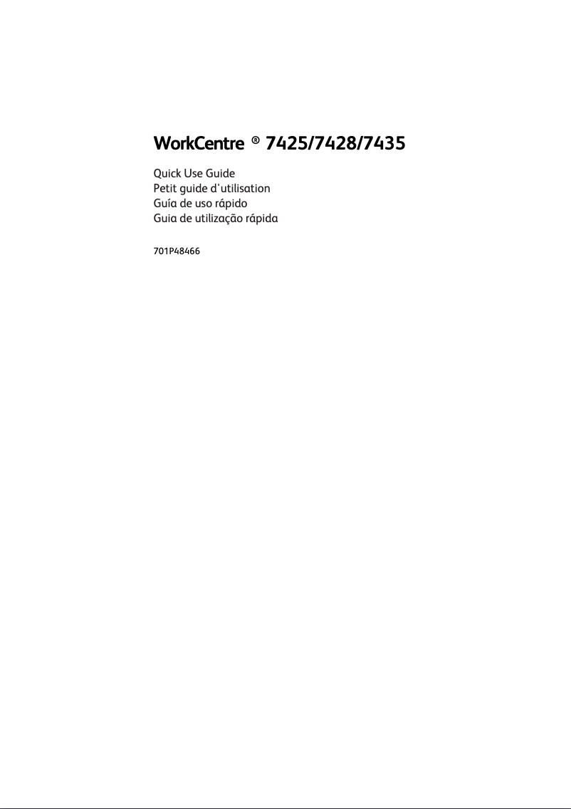 Image de la première page du manuel de l'appareil WorkCentre 7425