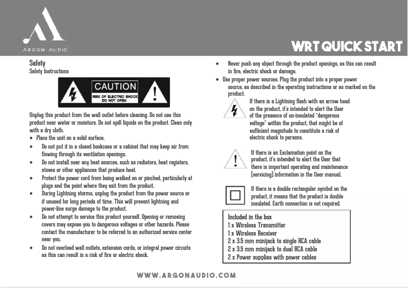 Página 1 del manual Manual de usuario Argon WRT