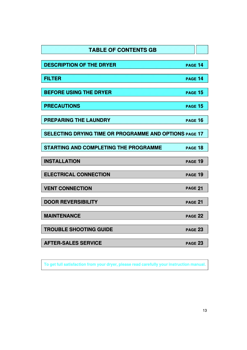 Page 1 of the manual User Manual Bauknecht TRA 5340