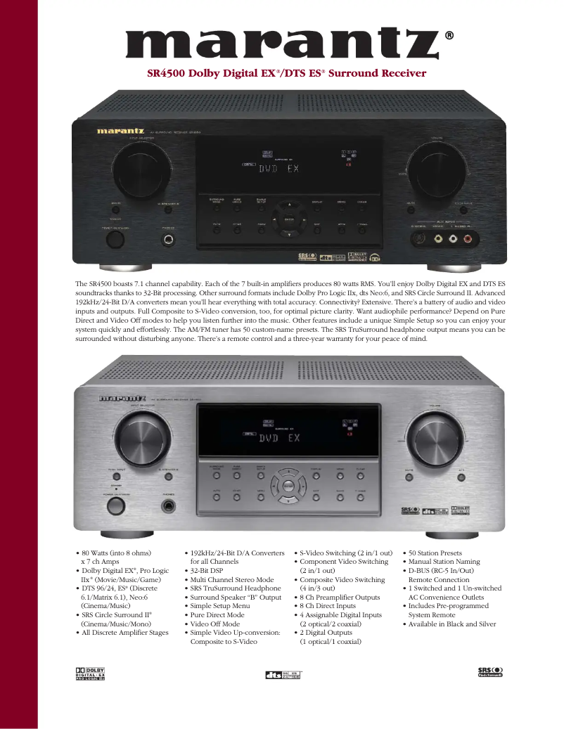 Image de la première page du manuel de l'appareil SR-4500