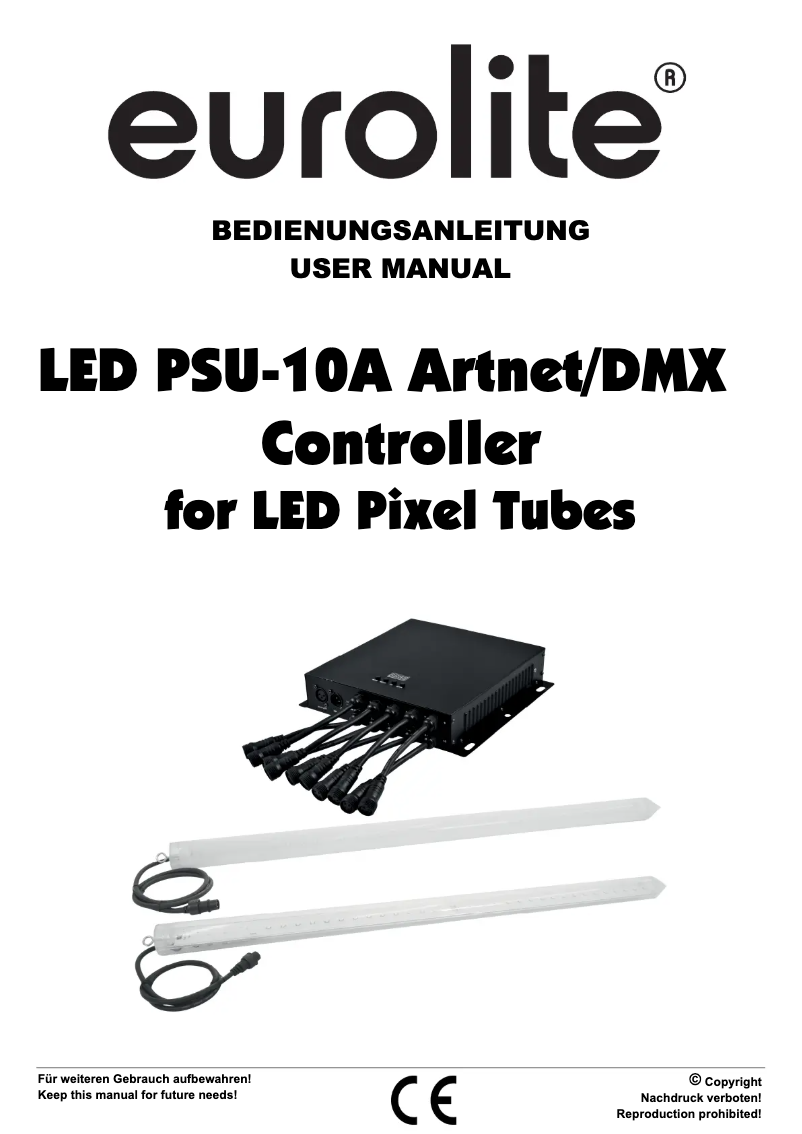 Image de la première page du manuel de l'appareil LED PSU-10A Artnet/DMX