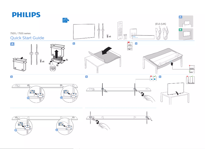 Page 1 de la notice Guide de démarrage rapide Philips 70PUS7505