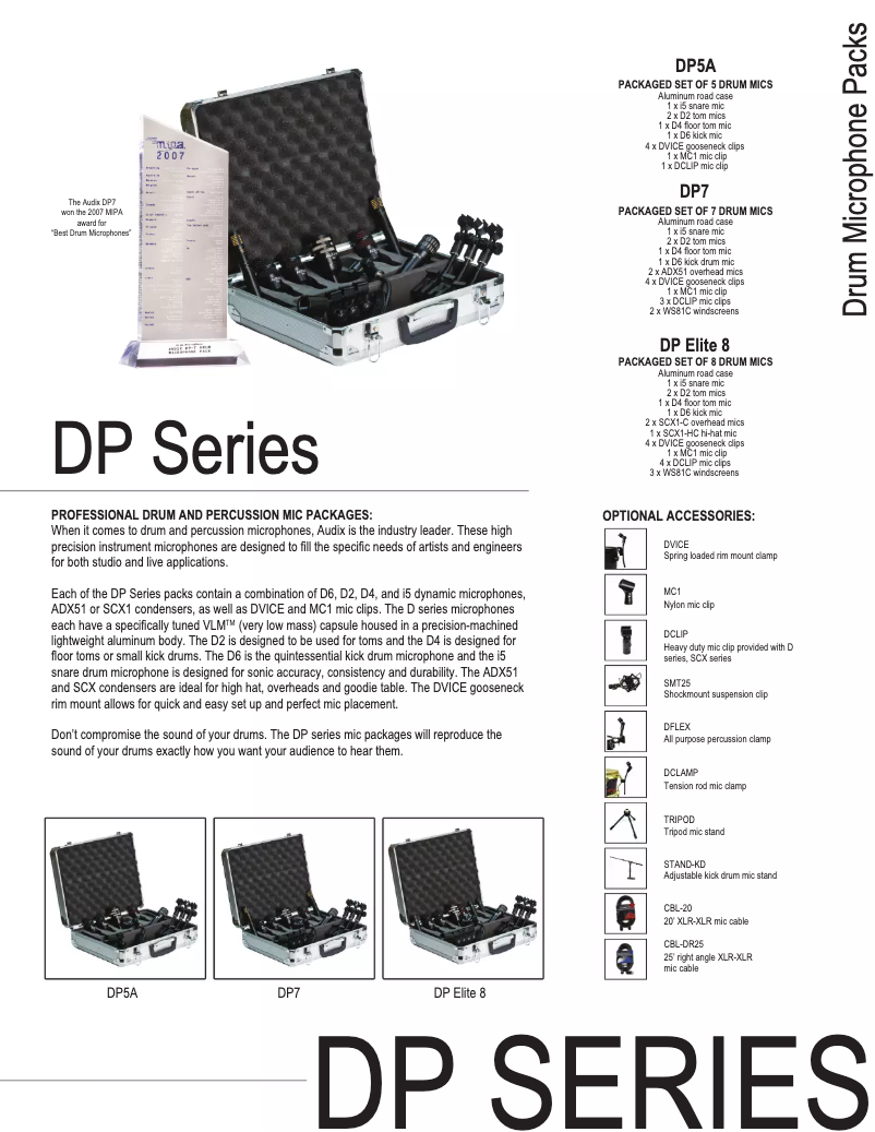 Page 1 de la notice Manuel utilisateur Audix DP8