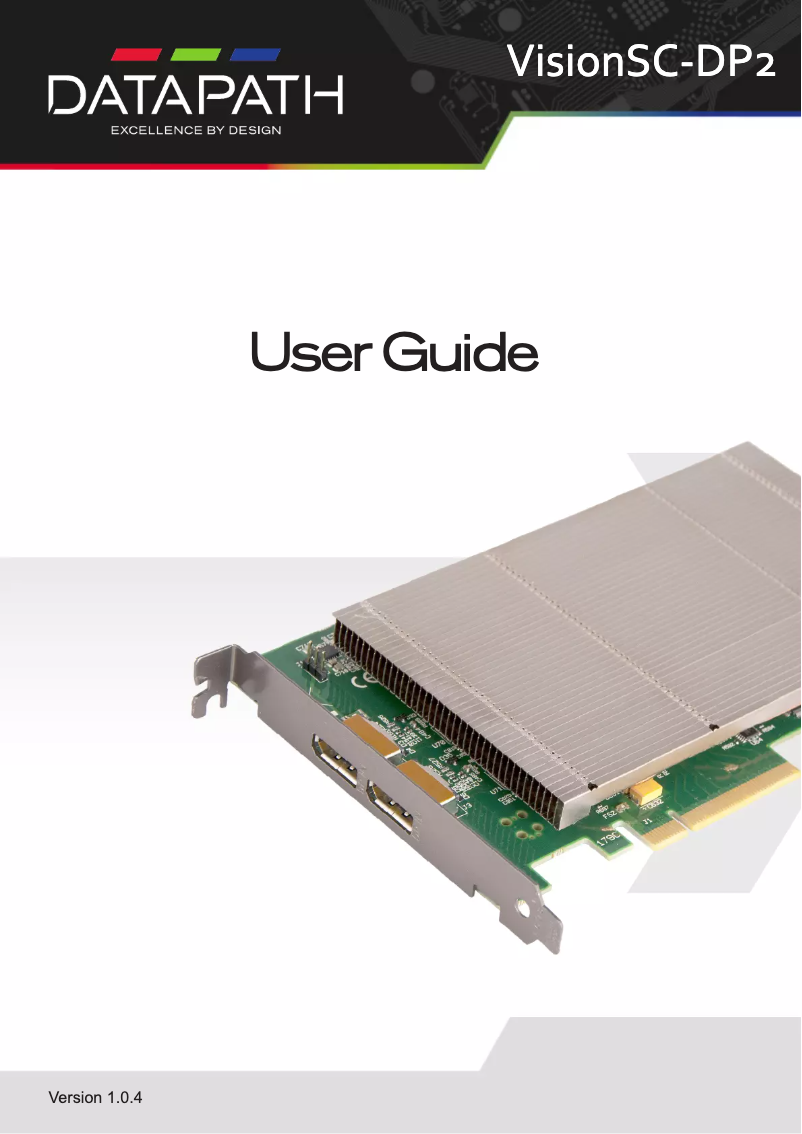 Page n°1 - Manuel utilisateur Datapath VisionSC-DP2